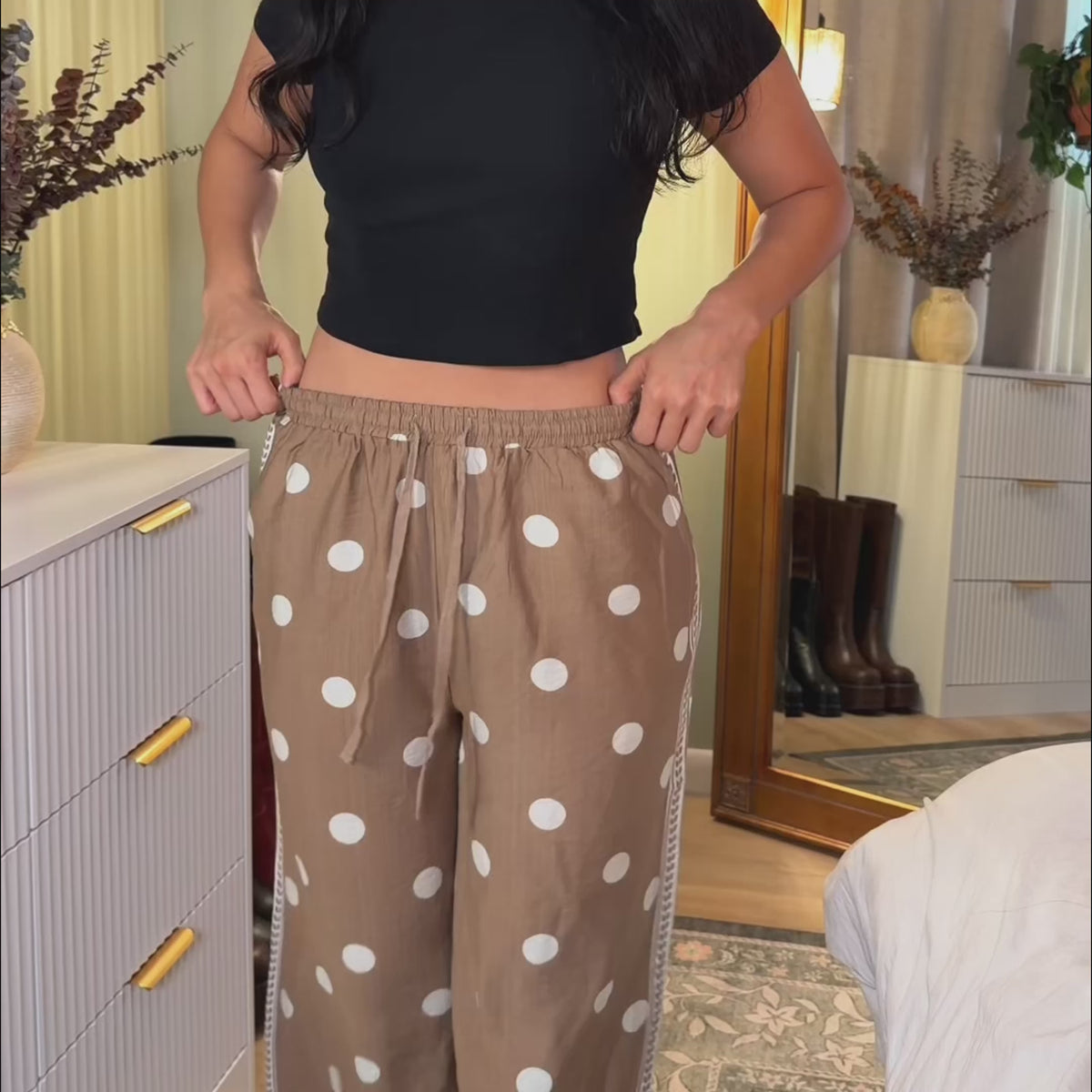 Wide Leg Polka Dot Pants