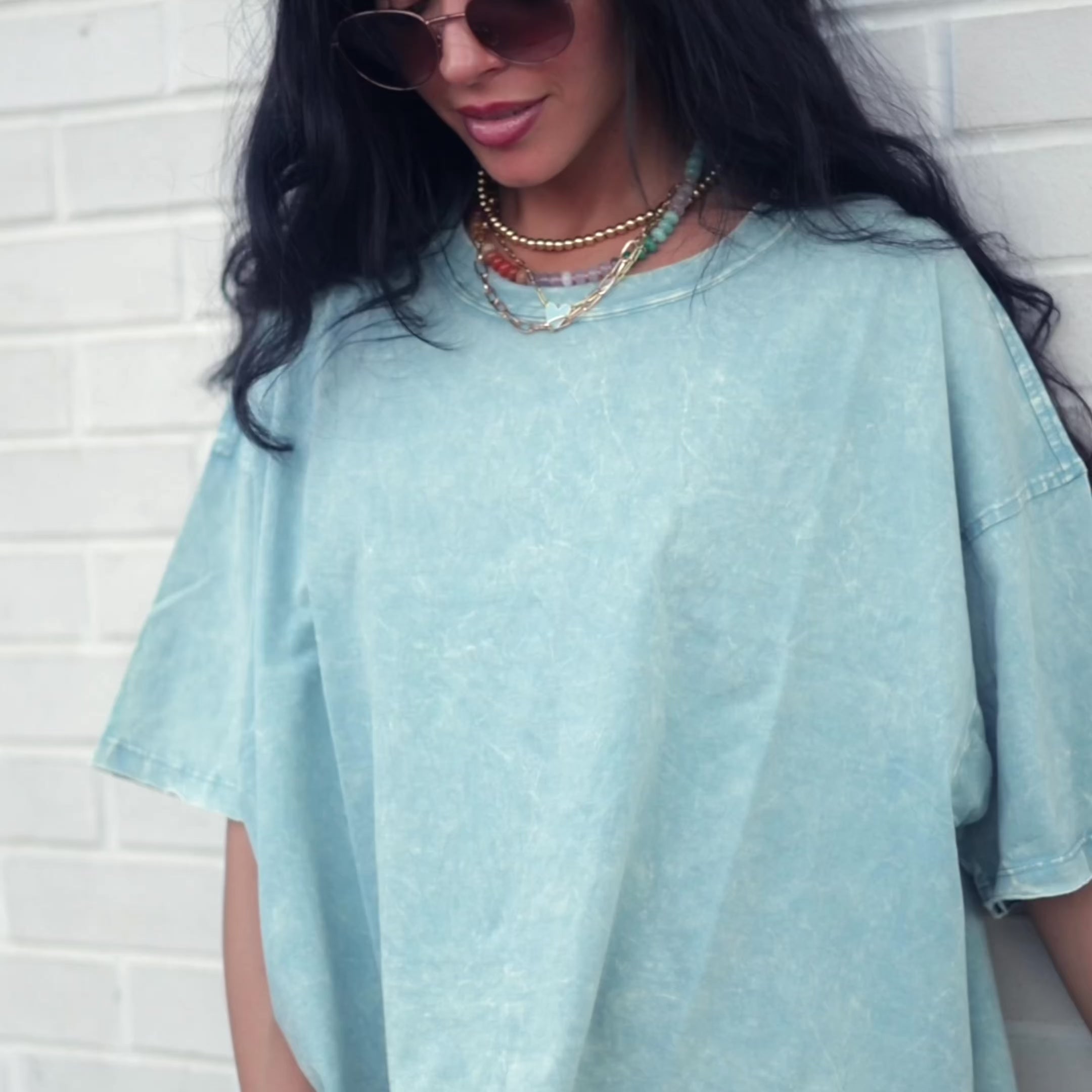 Miranda Oversized Cropped Tee - Pink