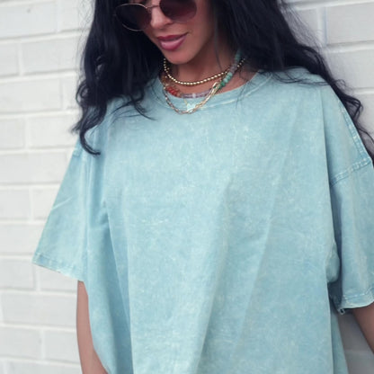 Miranda Oversized Cropped Tee - Pink