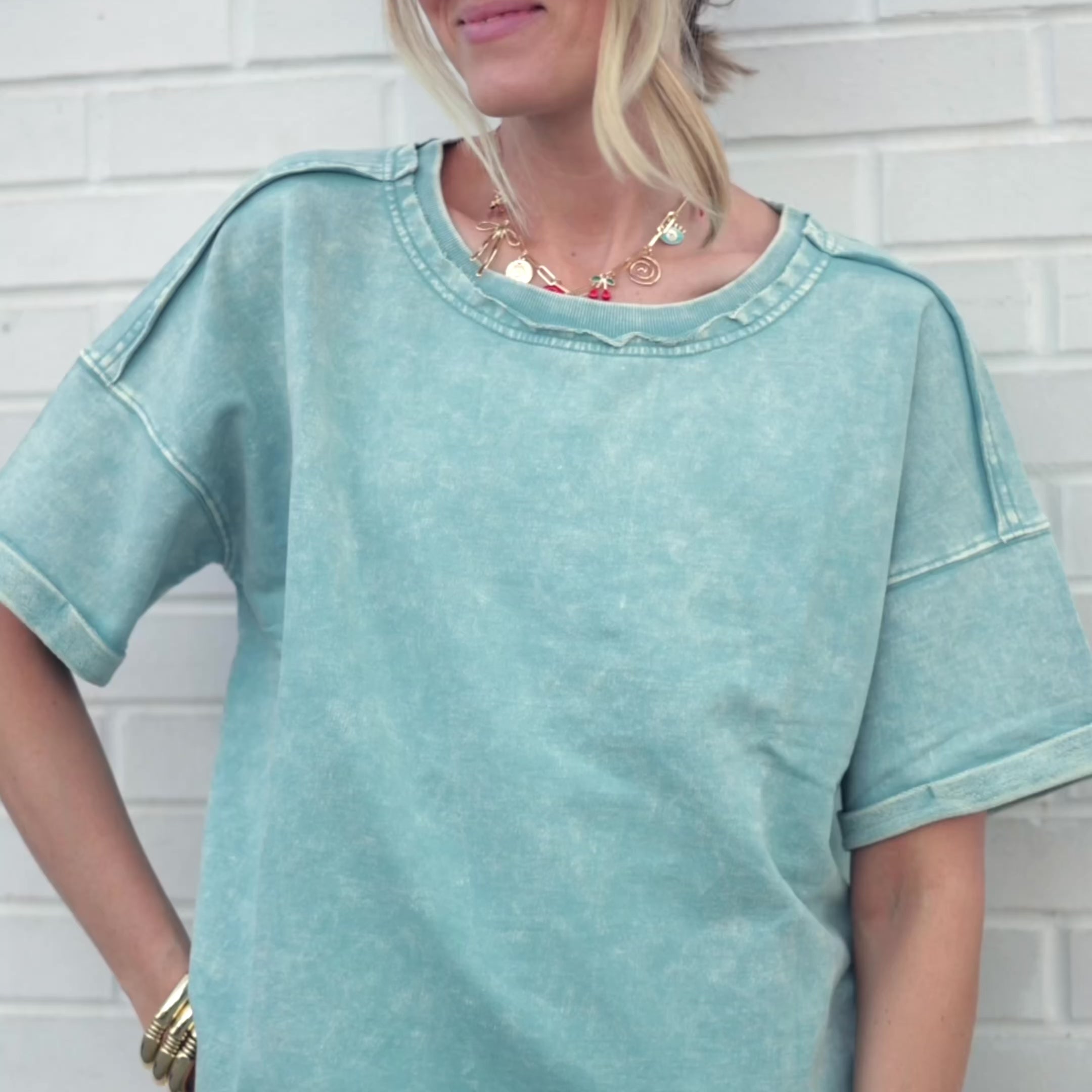 Dolly Terry Cropped Tee - Sand