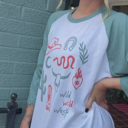 Western Doodles Baseball Raglan