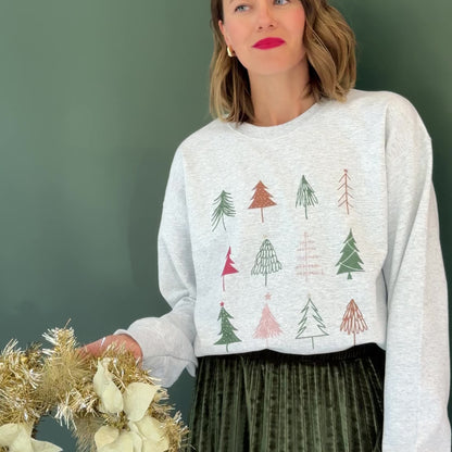 12 Christmas Trees Sweatshirt