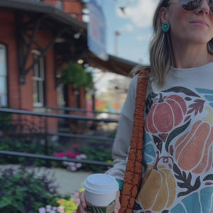 Pumpkin Floral Sweatshirt