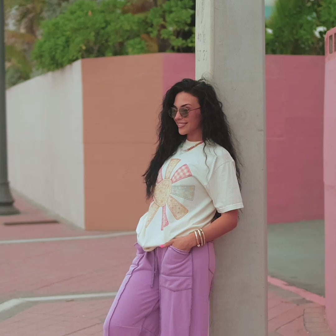 model wearing Quilted Sunshine Tee