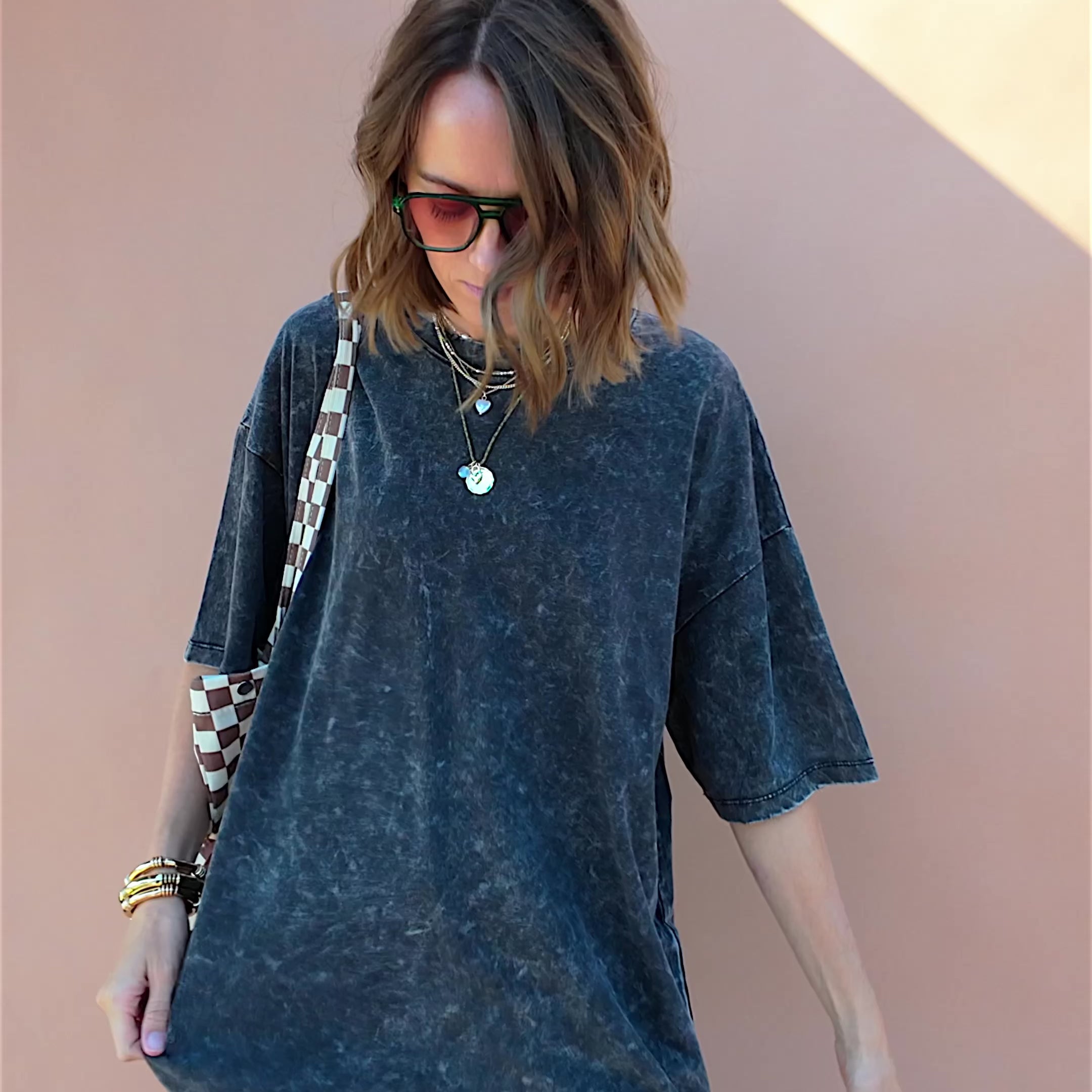 Lainey Oversized Tee - Washed Black