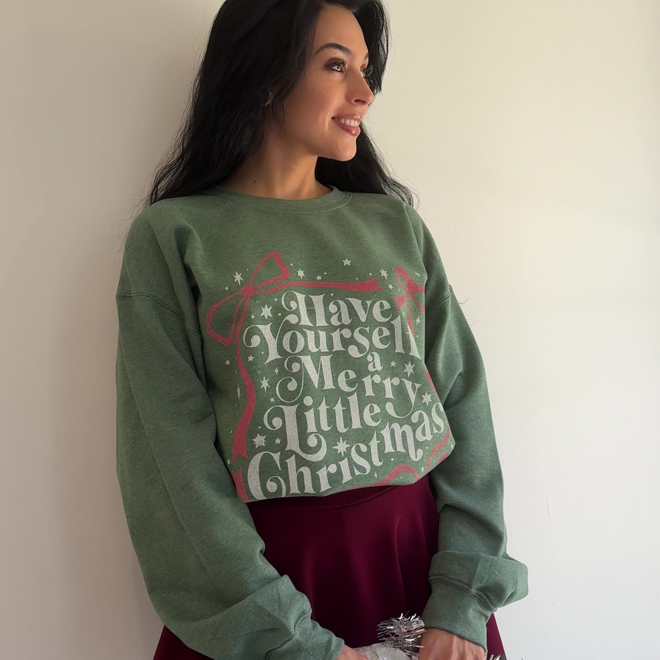Merry Little Christmas Bows Sweatshirt