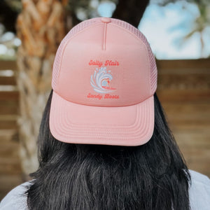 Salty Hair Mesh Trucker Hat - Dusty Rose