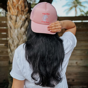 Salty Hair Mesh Trucker Hat - Dusty Rose