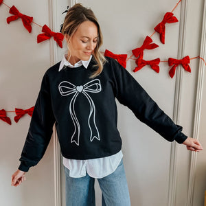 Sweetheart Bow Crewneck - Mommy Apparel