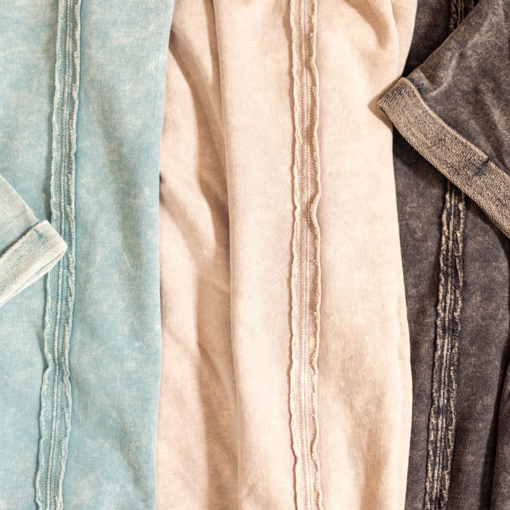 The Dolly Terry Cropped Tee - Dusty Blue