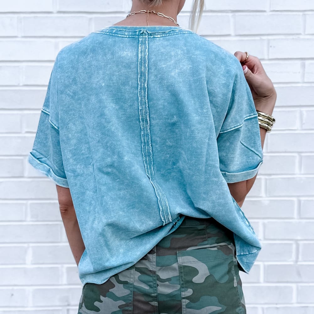 The Dolly Terry Cropped Tee - Jade