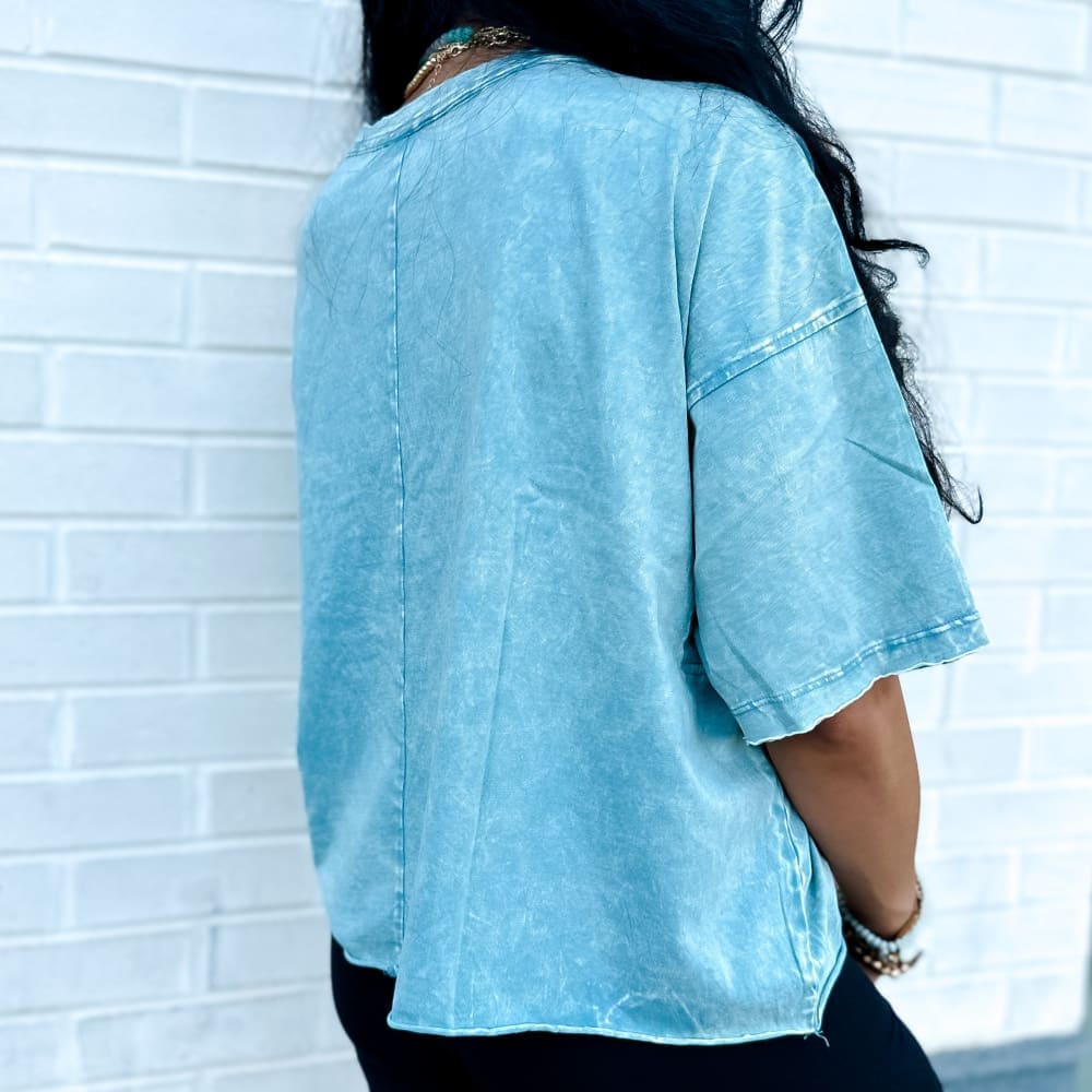 The Miranda Oversized Cropped Tee - Jade