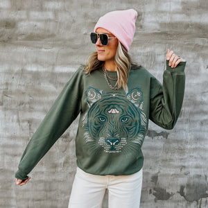 Tribal Tiger Crewneck - Mommy Apparel