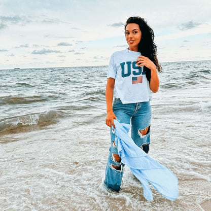 USA Relaxed Boxy Tee - NEW