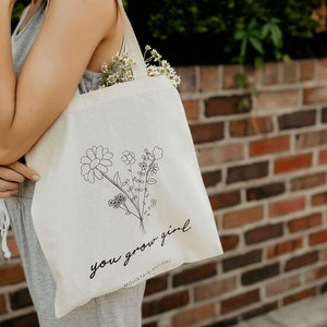 You Grow Girl Tote - 14.5 X 15.5 / Natural