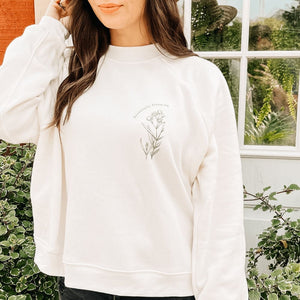 Beautifully Blooming Cropped Sweatshirt - Vintage White - Mommy Apparel