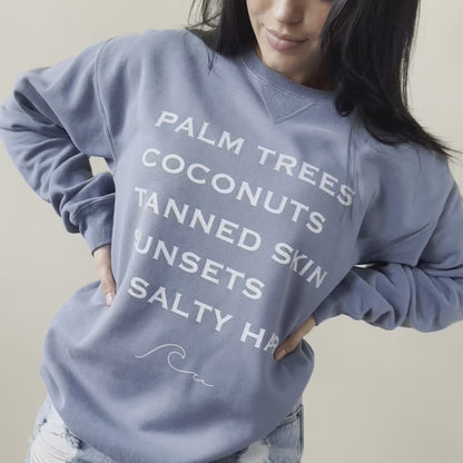 Salty Hair Orchid Crewneck