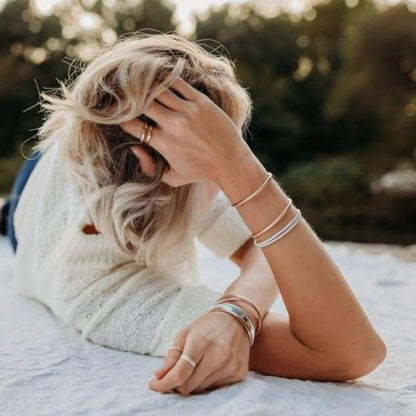 Gold & Twisted Silver Womens Stack - Mommy Bangles