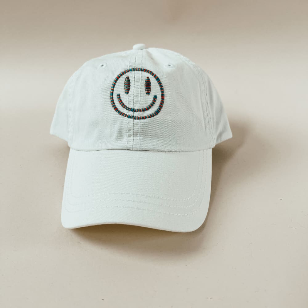 Rainbow Smiley Hat - White