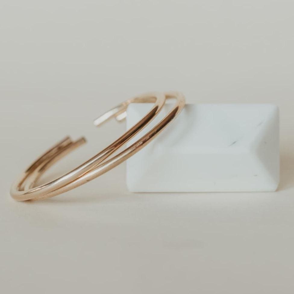 Baby Bangle Stack - Reflection - Double Gold