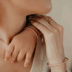 Woven Twisted Rose Gold Bangle - Baby Bangles