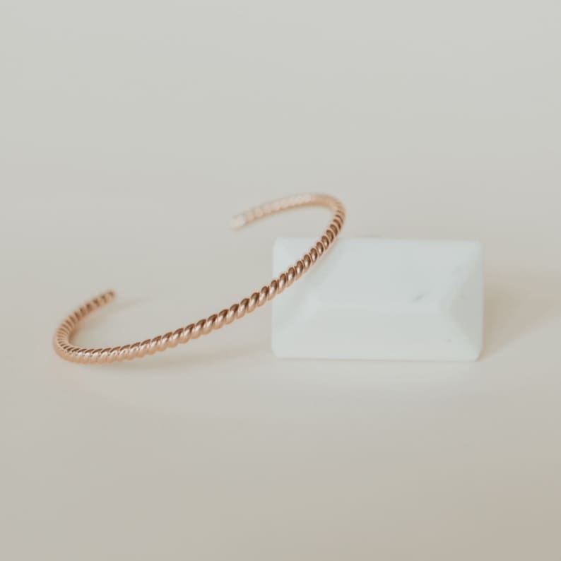 Woven Twisted Rose Gold Women’s Bangle - Women’s Bangles